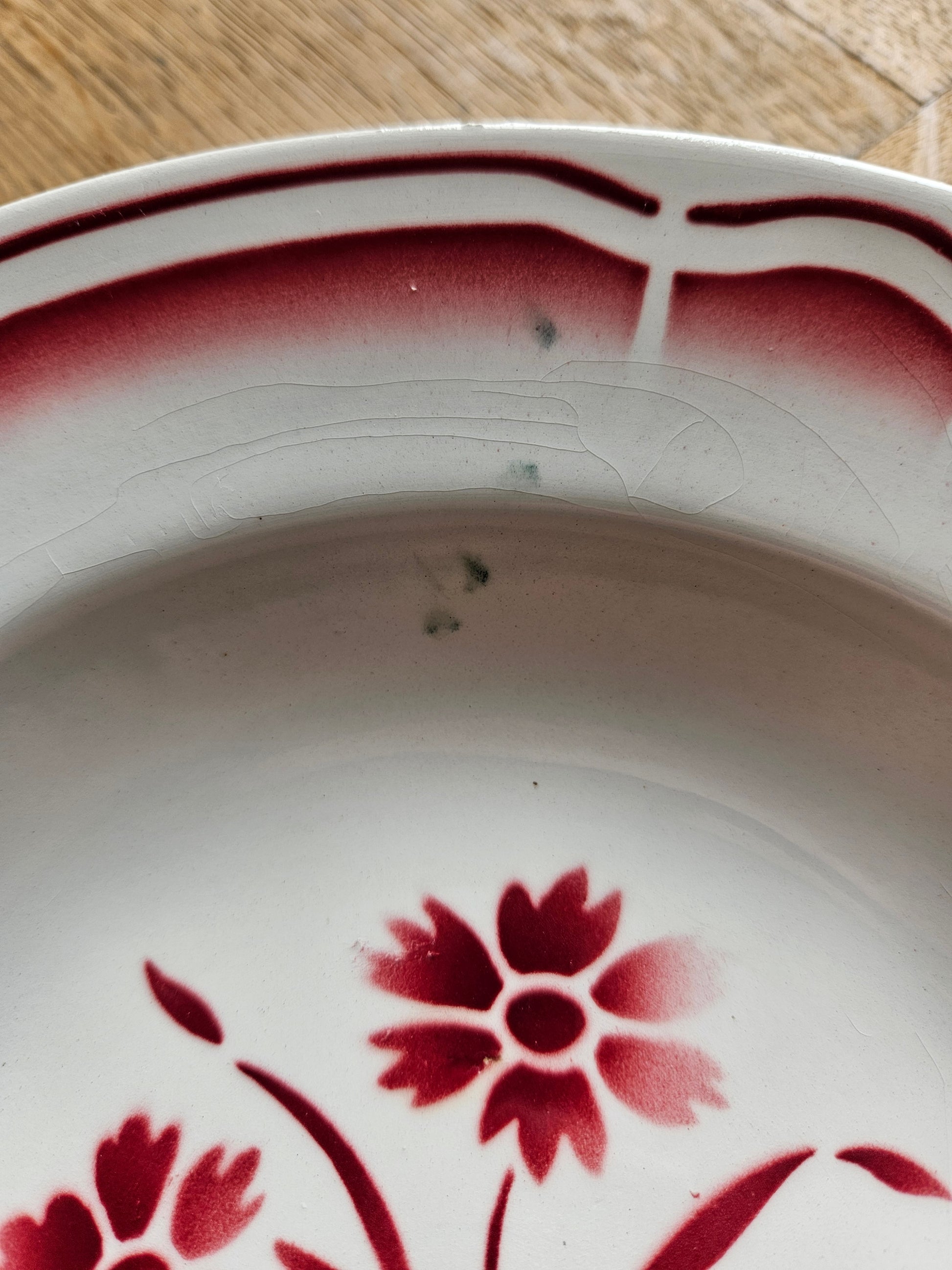 Assiettes creuses vintage dépareillées Digoin et Badonviller