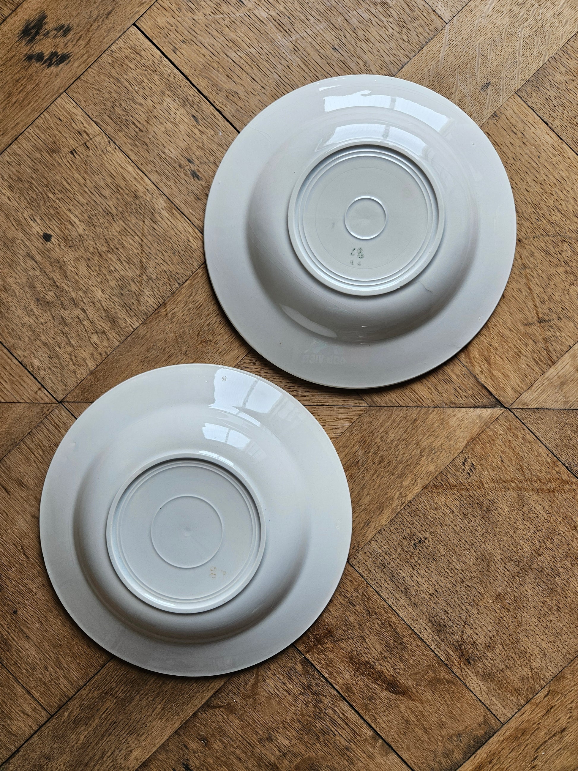 Assiettes creuses vintage dépareillées Digoin et Badonviller