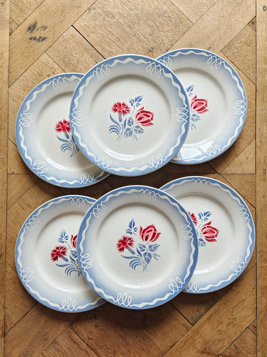 Assiettes à dessert vintage Digoin, Juliette