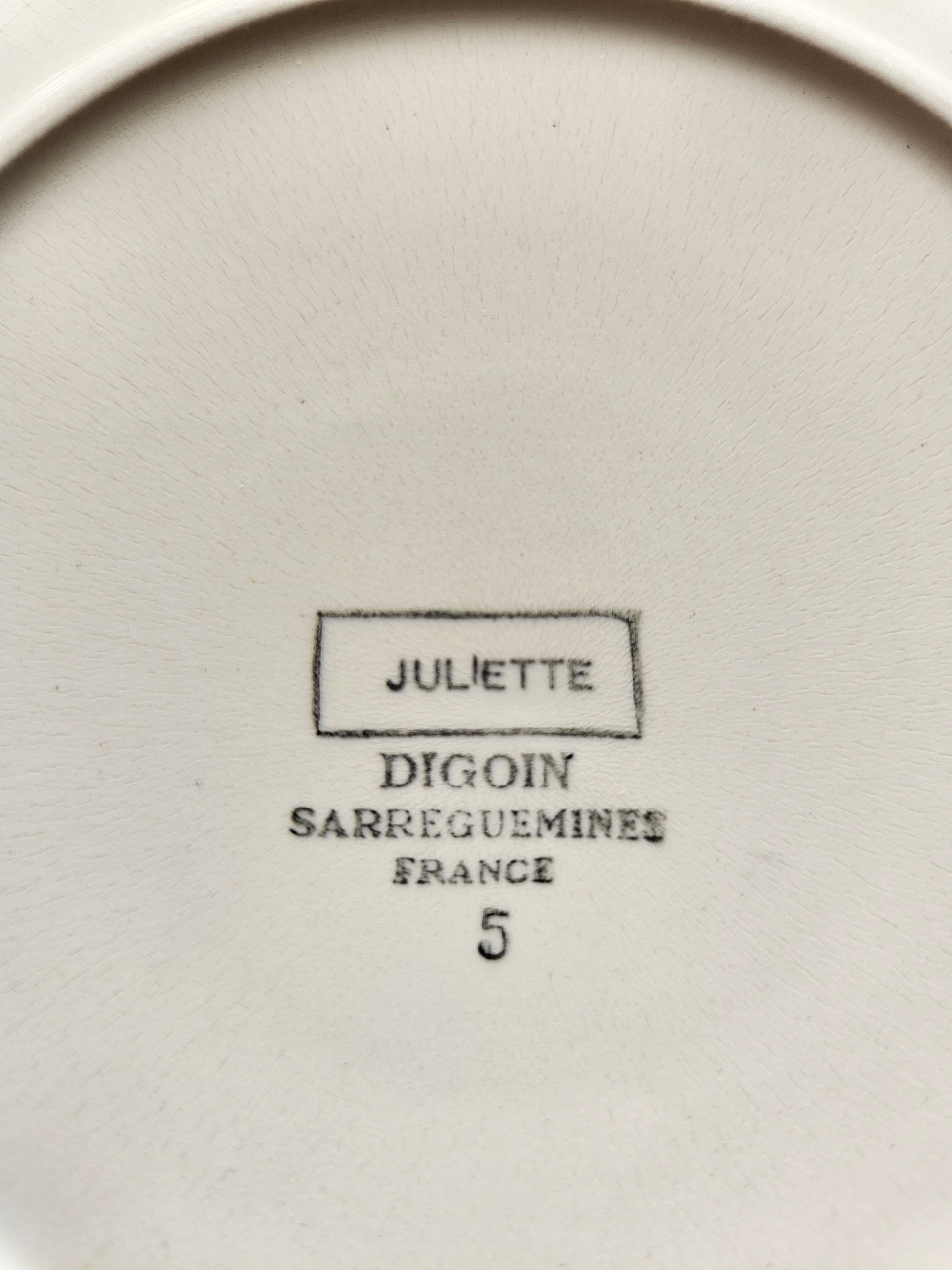 Assiettes à dessert vintage Digoin, Juliette