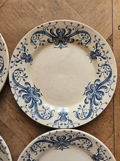 Assiettes plates anciennes Faïencerie de Lyon, Joconde