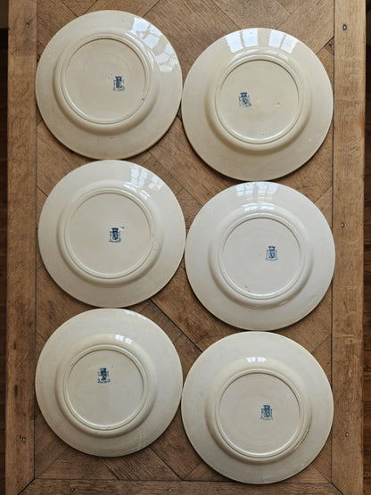 Assiettes anciennes estampillées Faïencerie de Lyon, Joconde
