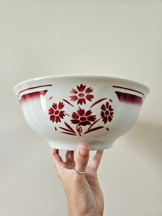 Saladier vintage Badonviller rouge