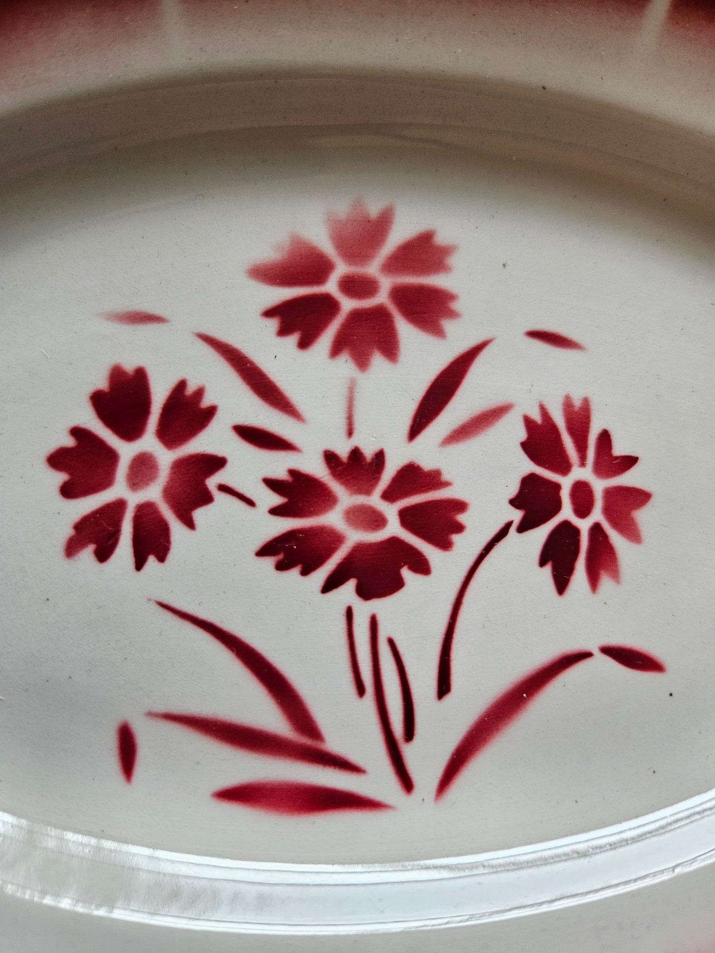 Ravier vintage Badonviller rouge