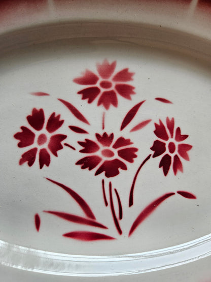 Ravier vintage Badonviller rouge