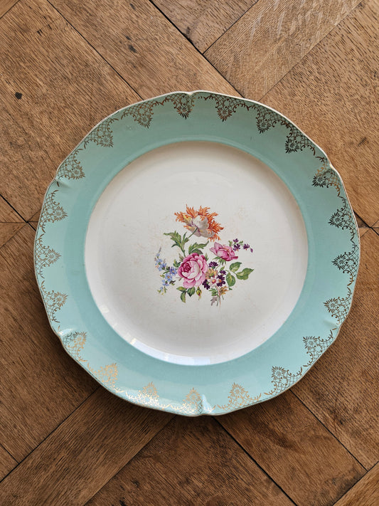 Plat rond vintage Ceranord St Amand Roseraie