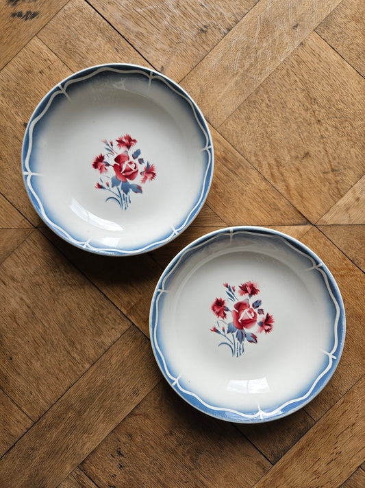 Assiettes calottes Digoin Nina Rosa