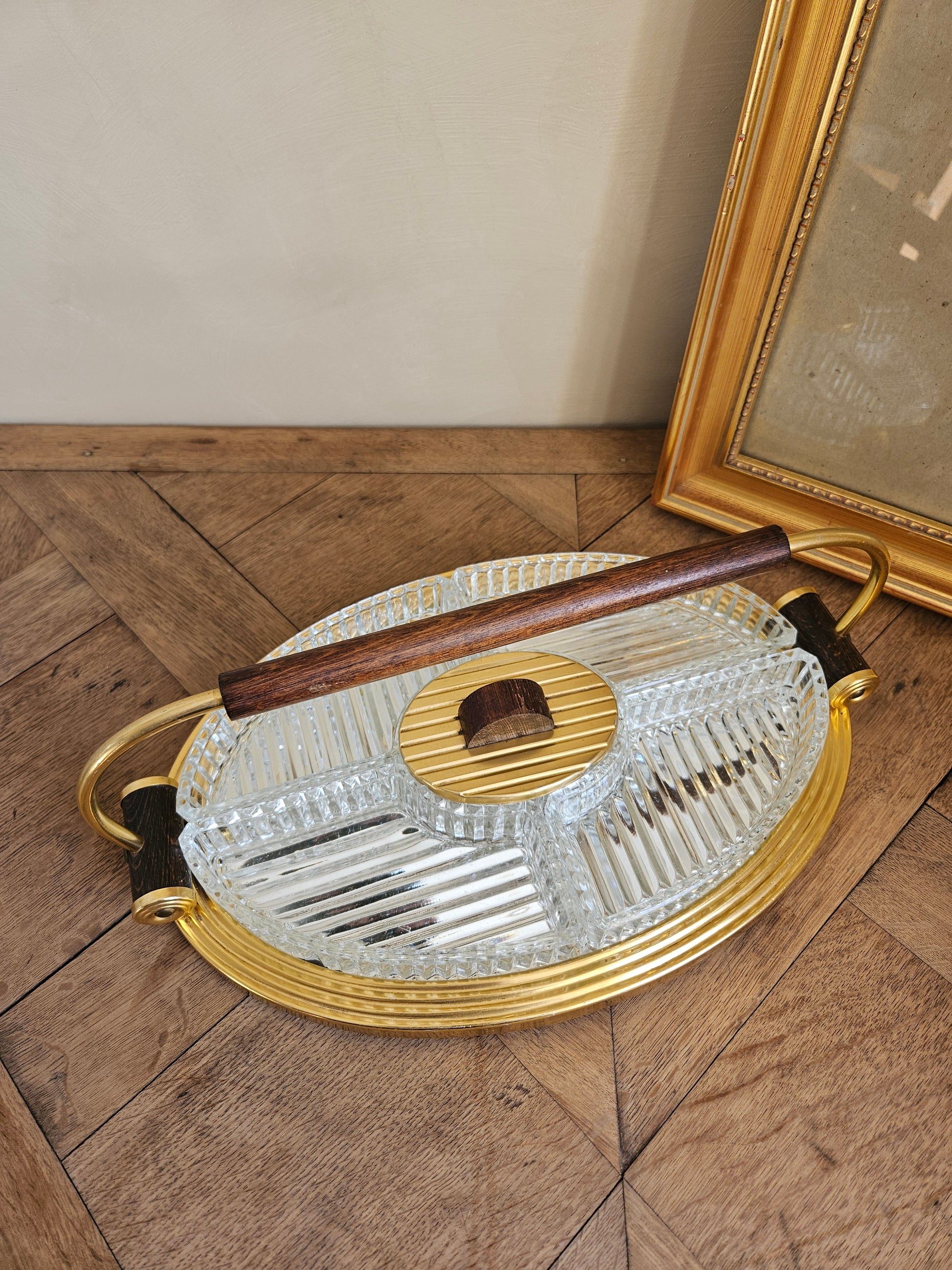 Plateau miroir apéritif Art Déco 