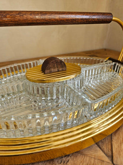 Plateau miroir apéritif Art Déco 