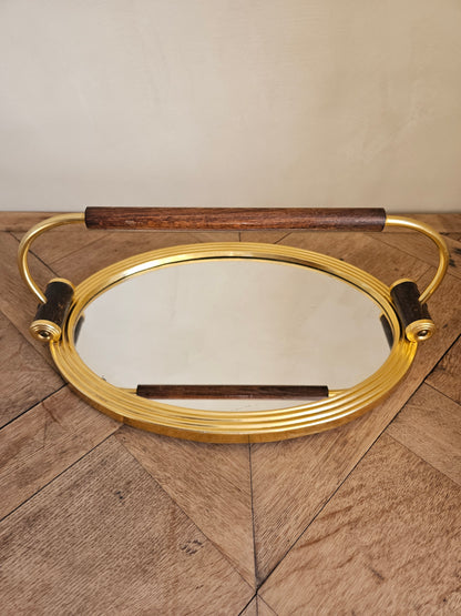 Plateau miroir apéritif Art Déco 