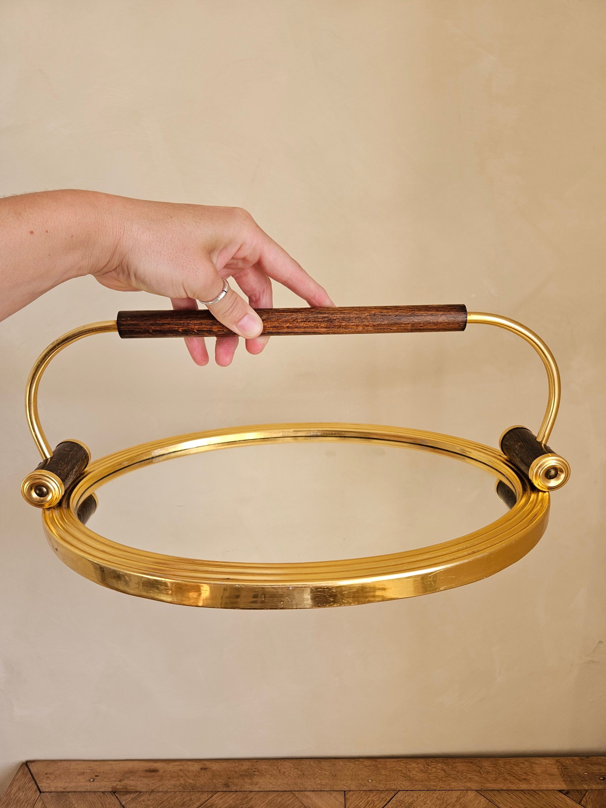 Plateau miroir apéritif Art Déco 