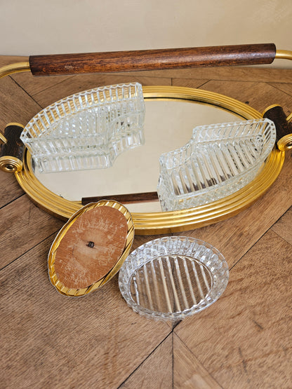 Plateau miroir apéritif Art Déco 