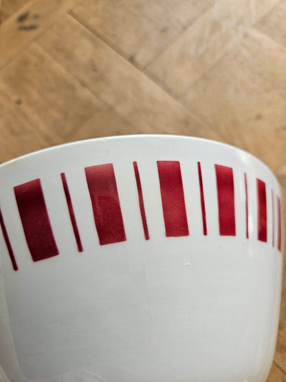 Saladier rétro Badonviller rayé rouge