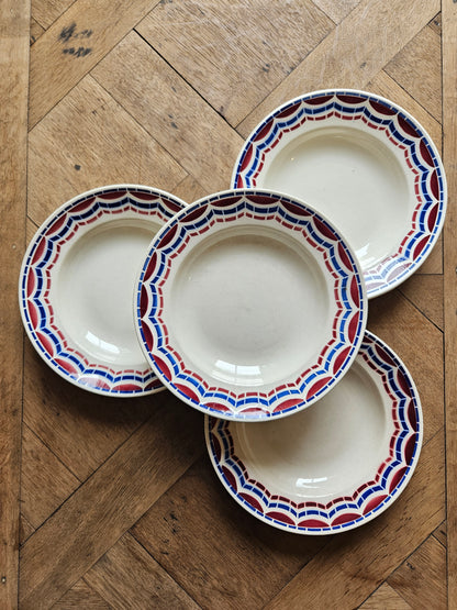 Lot de 4 assiettes creuses anciennes Badonviller Loudéac