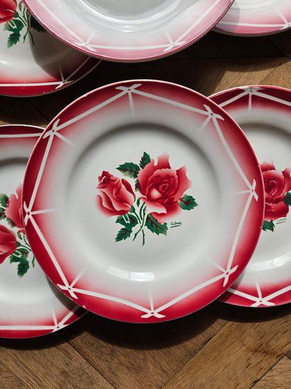 Assiettes plates vintage Digoin, Cibon