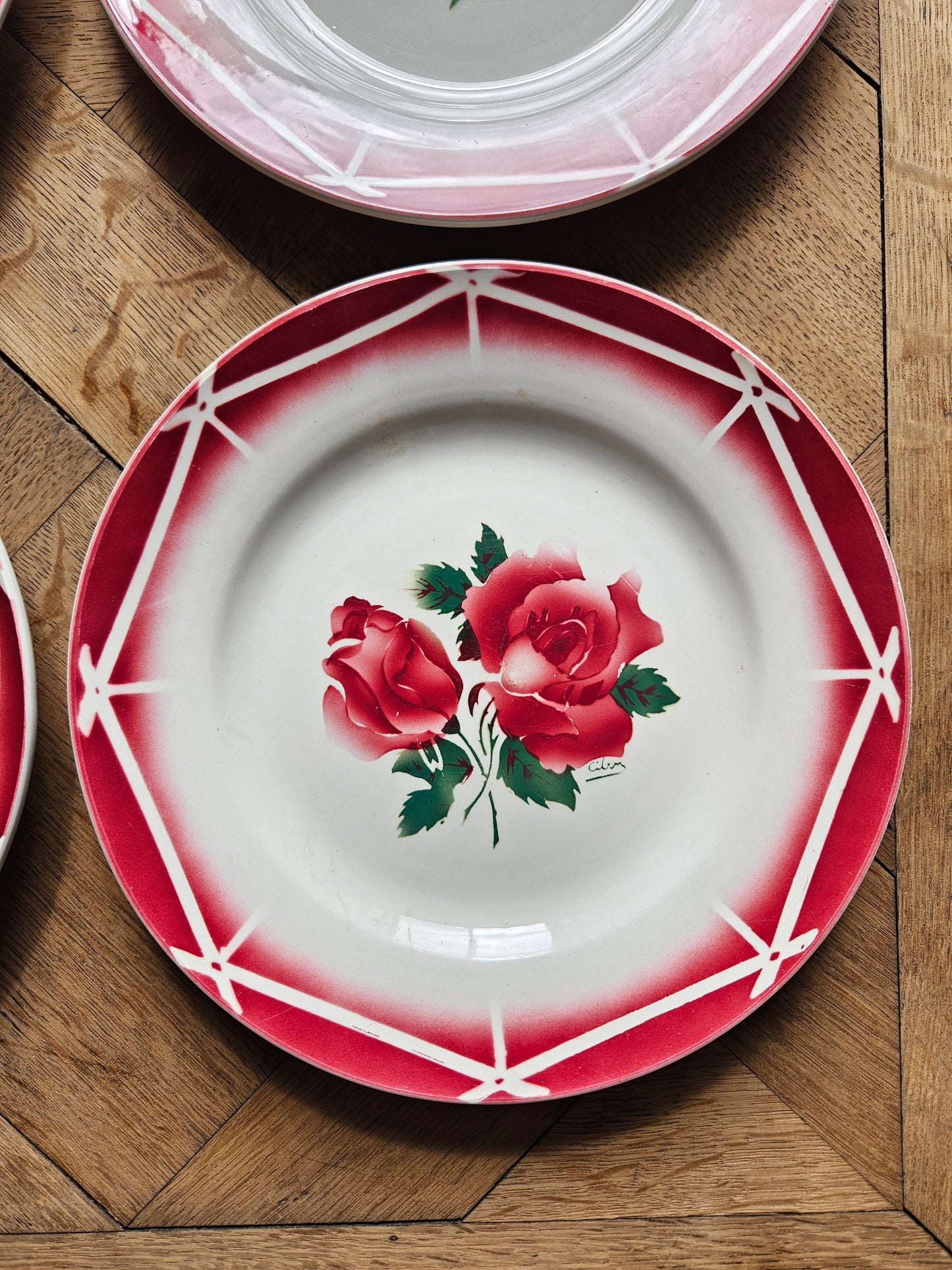 Assiette plate vintage Digoin, Cibon