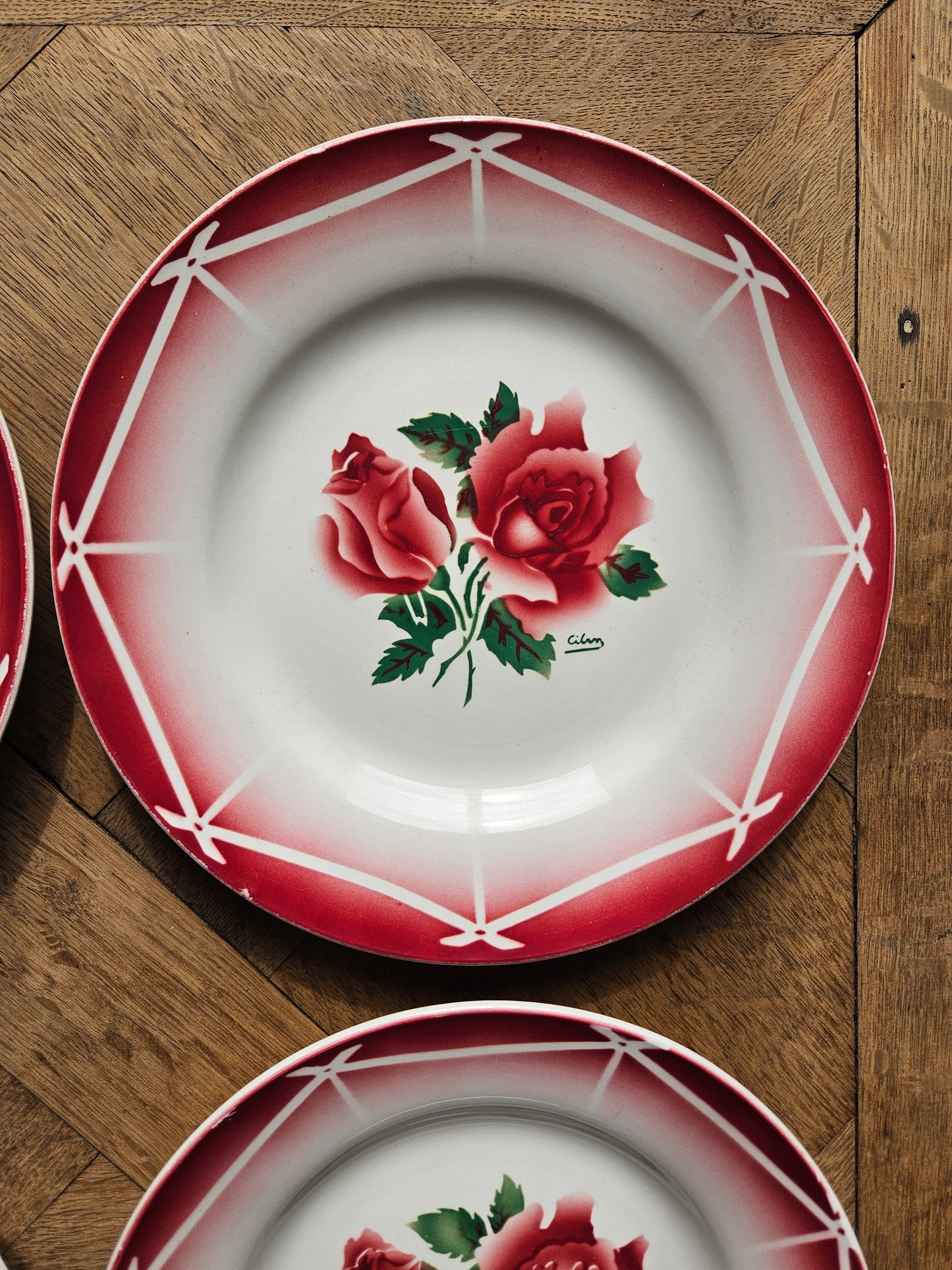 Assiette plate vintage Digoin, Cibon