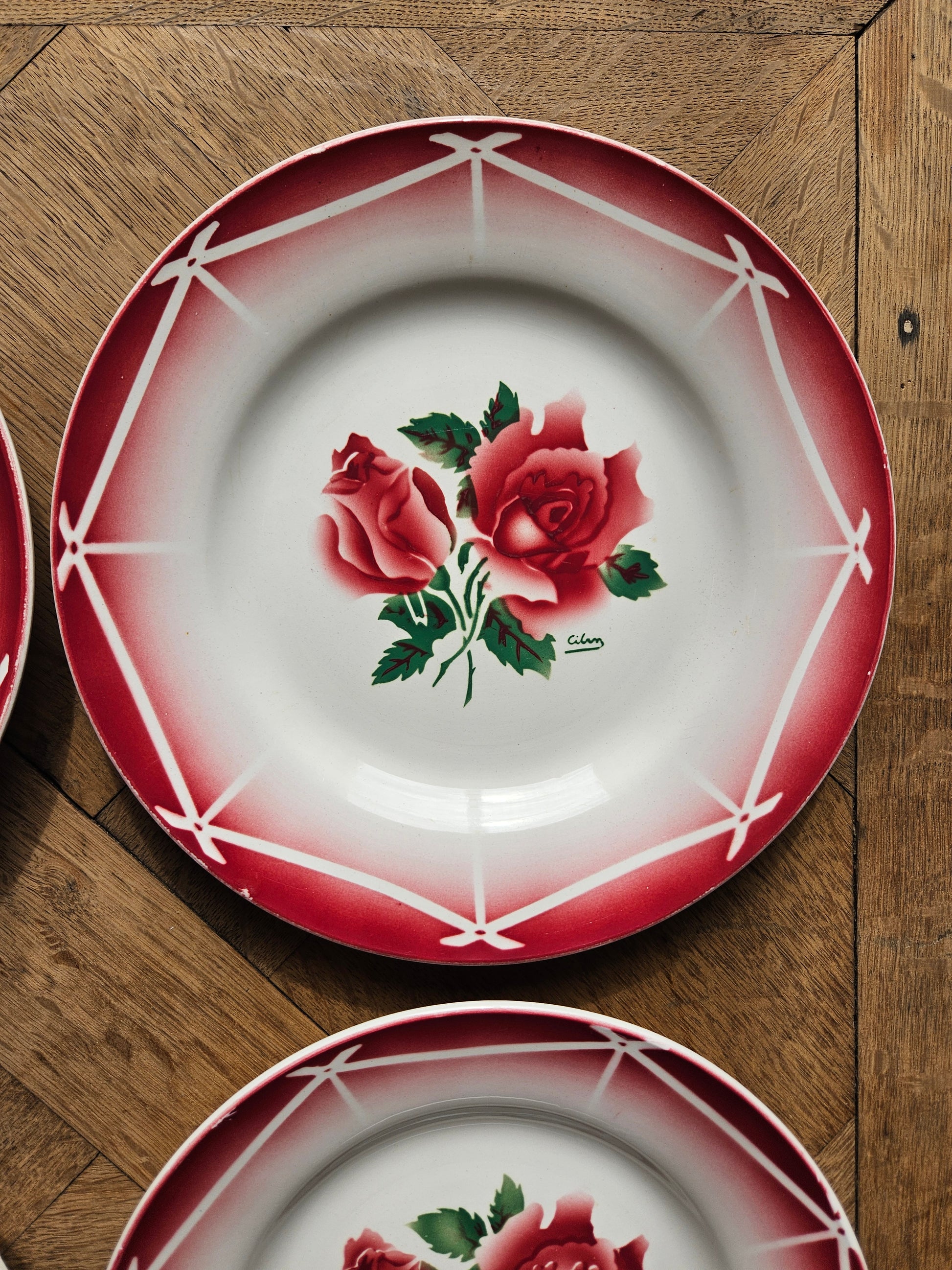 Assiette plate vintage Digoin, Cibon