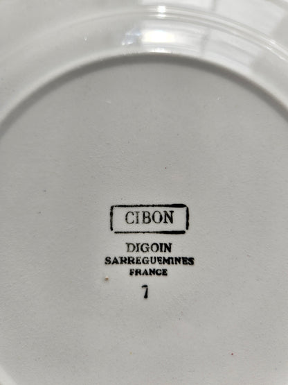 Estampille des assiettes plates anciennes Digoin, Cibon