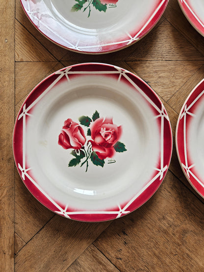 Assiette plate vintage Digoin, modèle Cibon