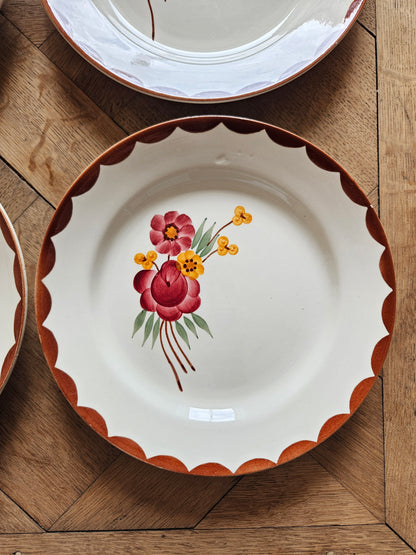 Assiettes plates vintage HBCM, Huguette