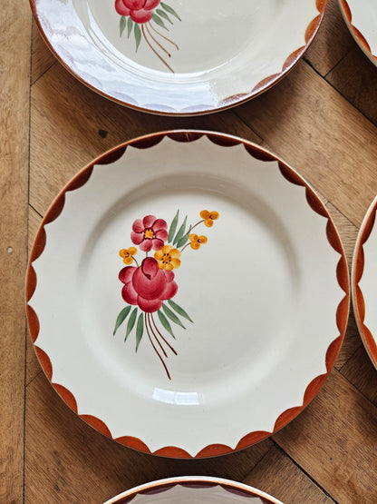 Assiettes plates vintage HBCM, Huguette