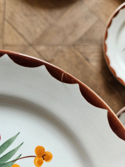 Assiettes plates vintage HBCM, Huguette