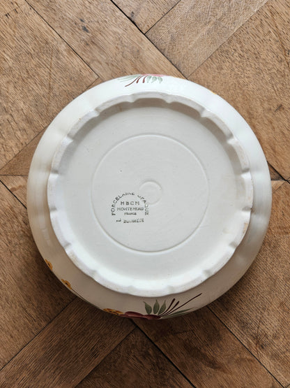 Estampille de saladier ancien HBCM Huguette, porcelaine opaque 
