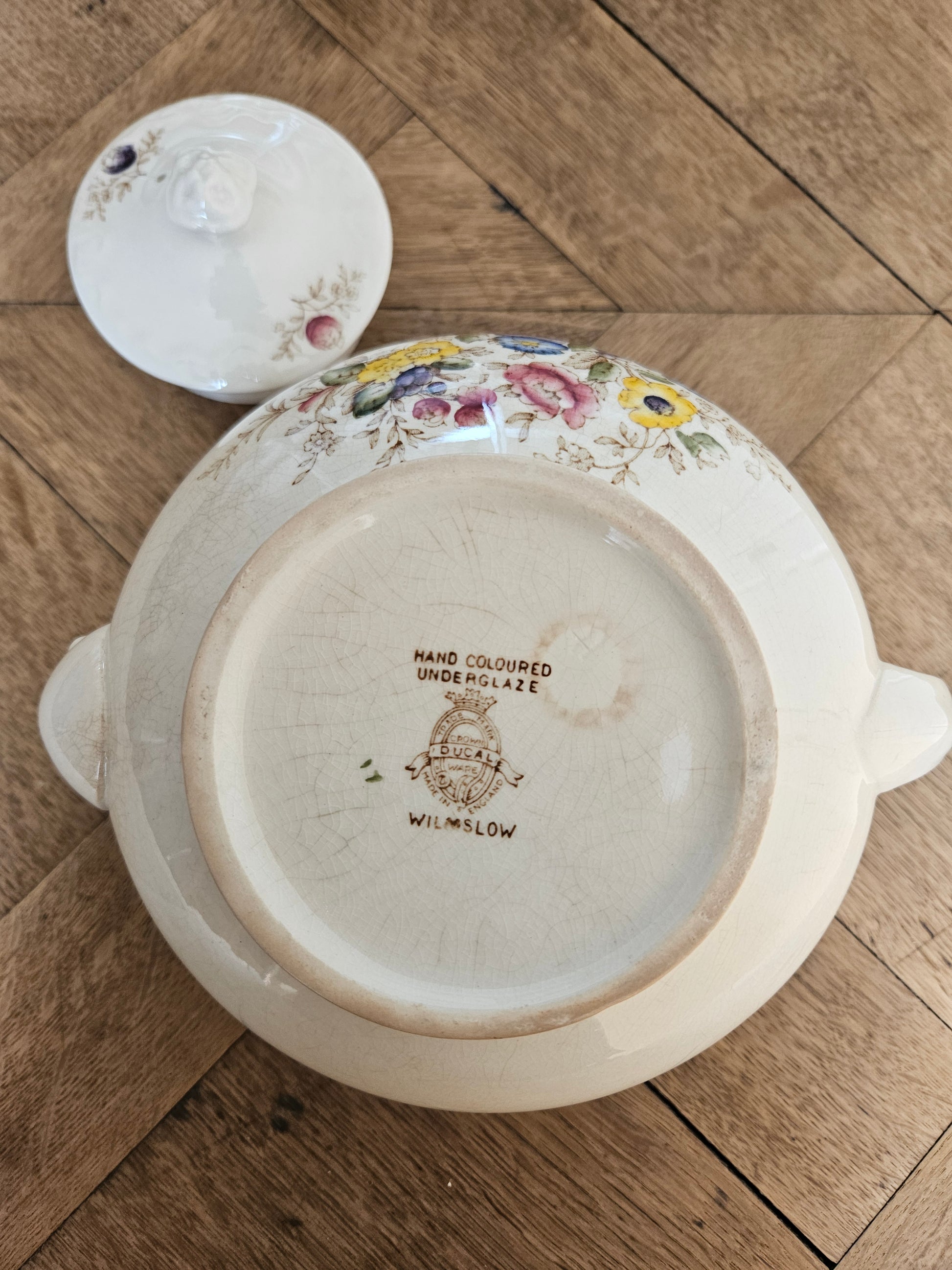 Estampille théière ancienne Crown Ducal, made in England,modèle Wilmslow 