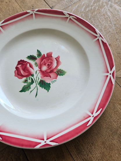 Plat rond ancien Digoin, modèle Cibon