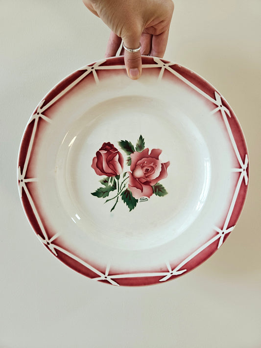 Plat rond ancien Digoin, modèle Cibon