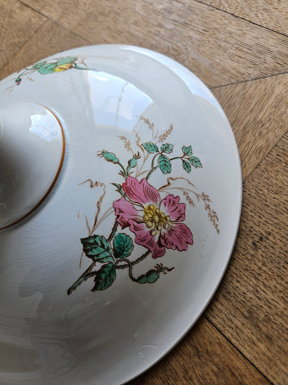 Compotier vintage, libellules & papillons