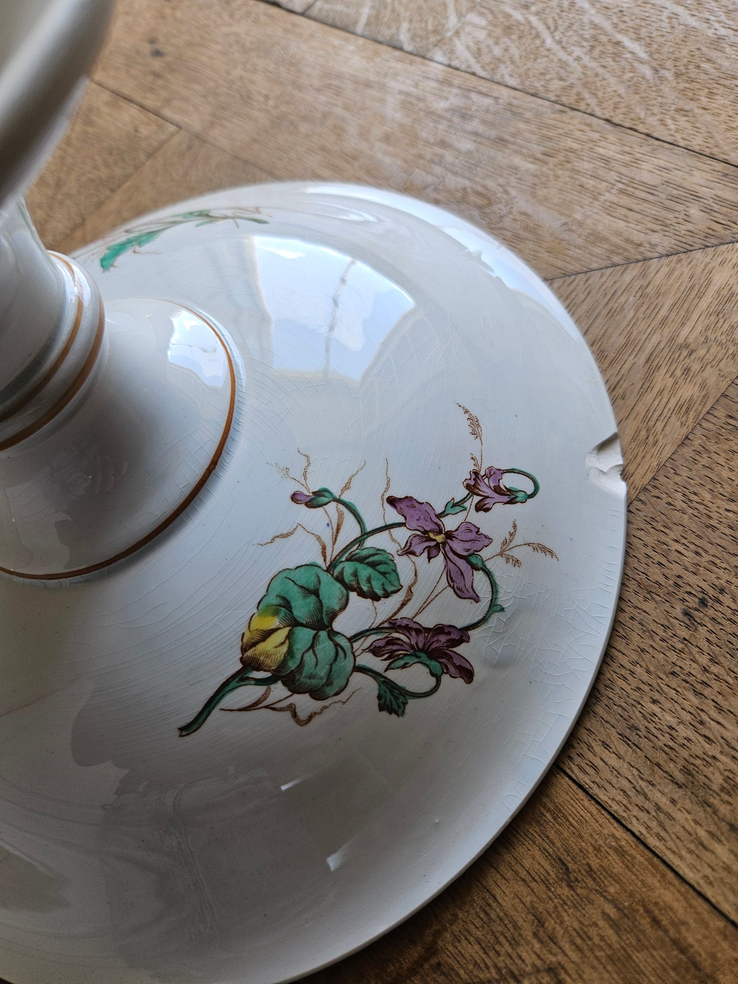 Compotier vintage, libellules & papillons