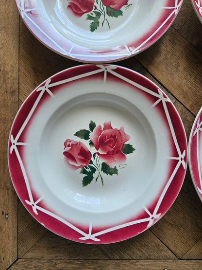 6 assiettes creuses rétro Digoin, Cibon