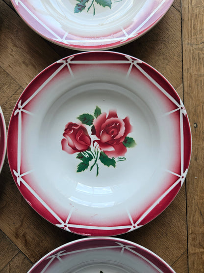 6 assiettes creuses rétro Digoin, Cibon