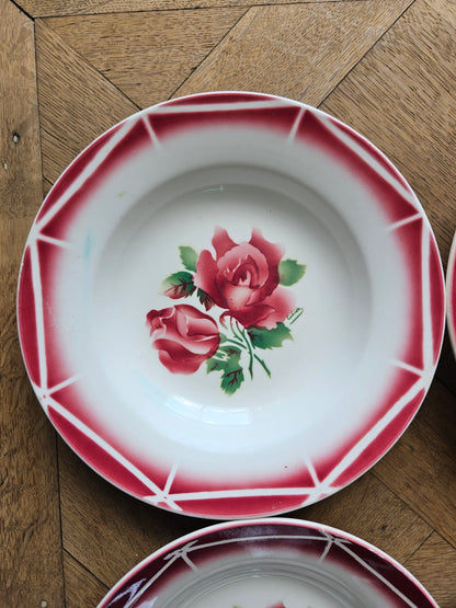 6 assiettes creuses rétro Digoin, Cibon