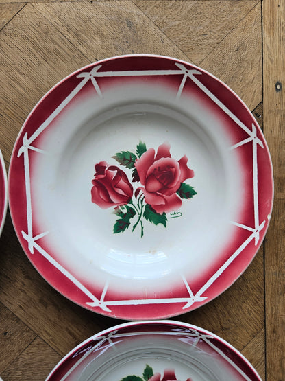 6 assiettes creuses rétro Digoin, Cibon