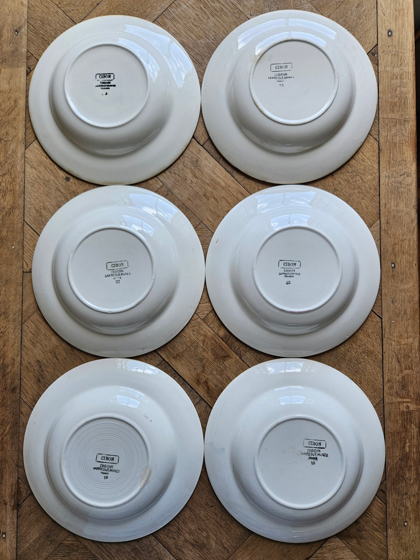 6 assiettes creuses rétro Digoin, Cibon