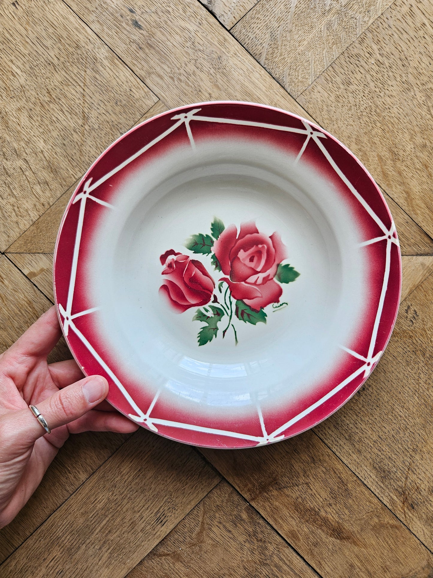 6 assiettes creuses rétro Digoin, Cibon