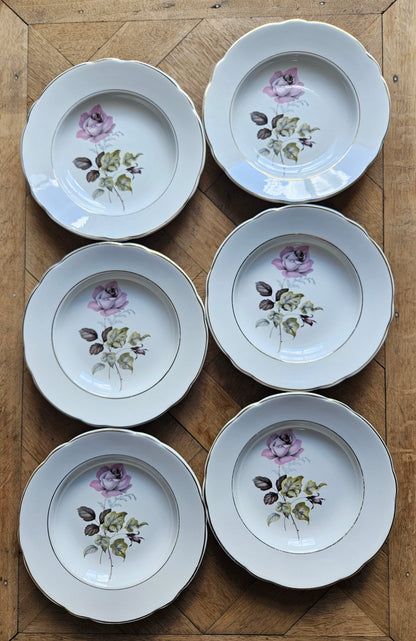 Lot de 6 assiettes creuses K&G Lunéville Badonviller, Périgord