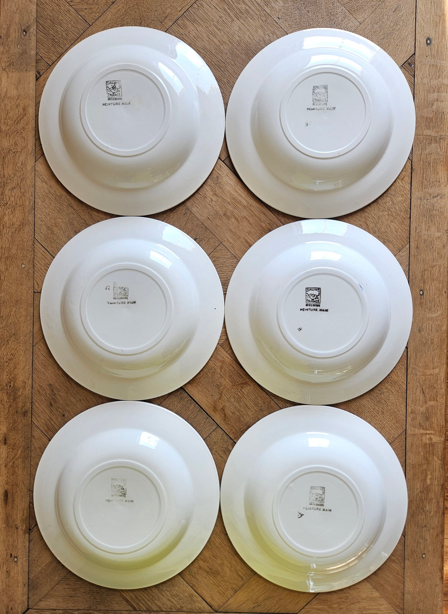 Arrière d’assiettes creuses vintage Salins, Rosemonde