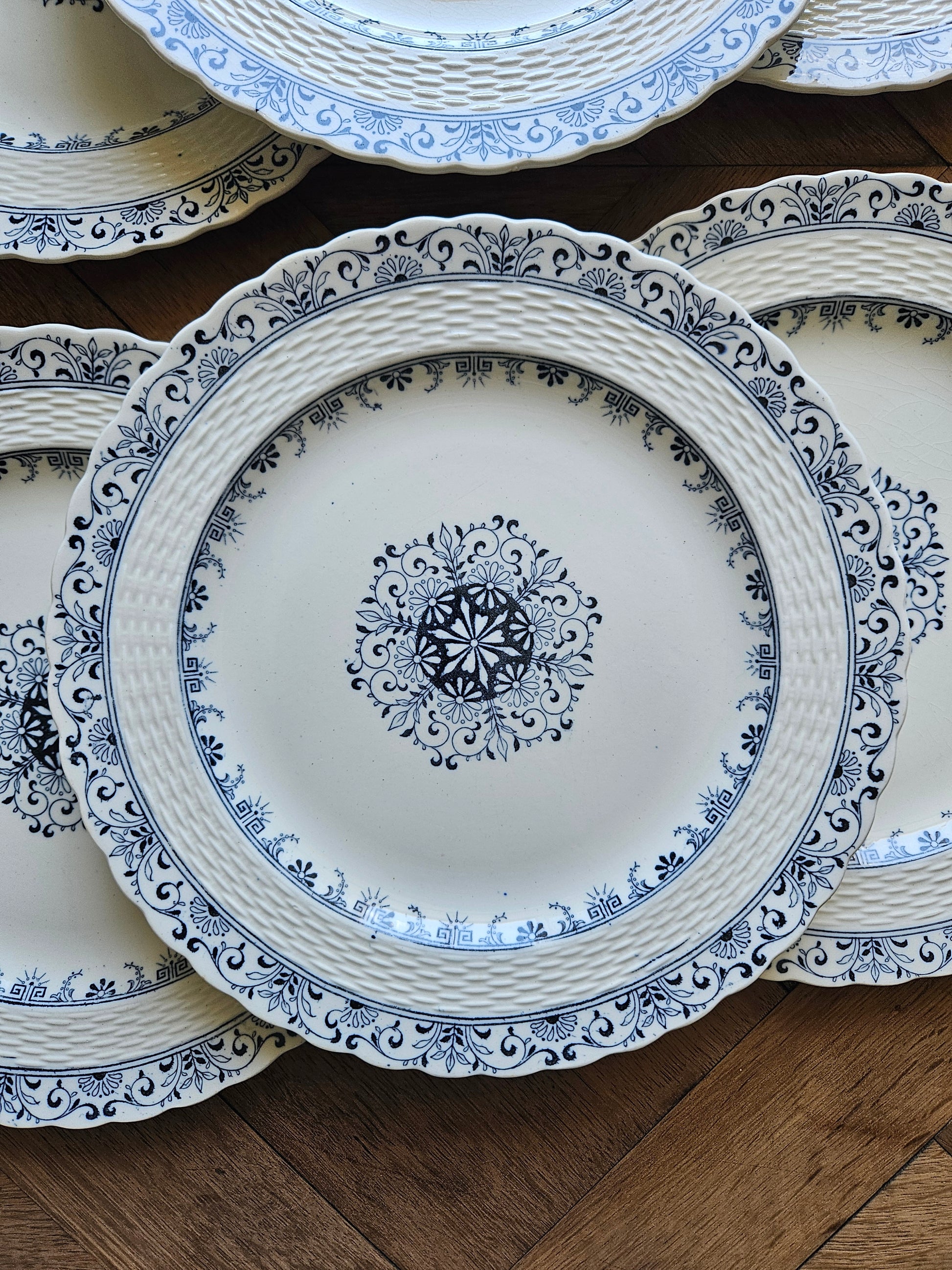 Assiettes plates anciennes Mintons, Kerry