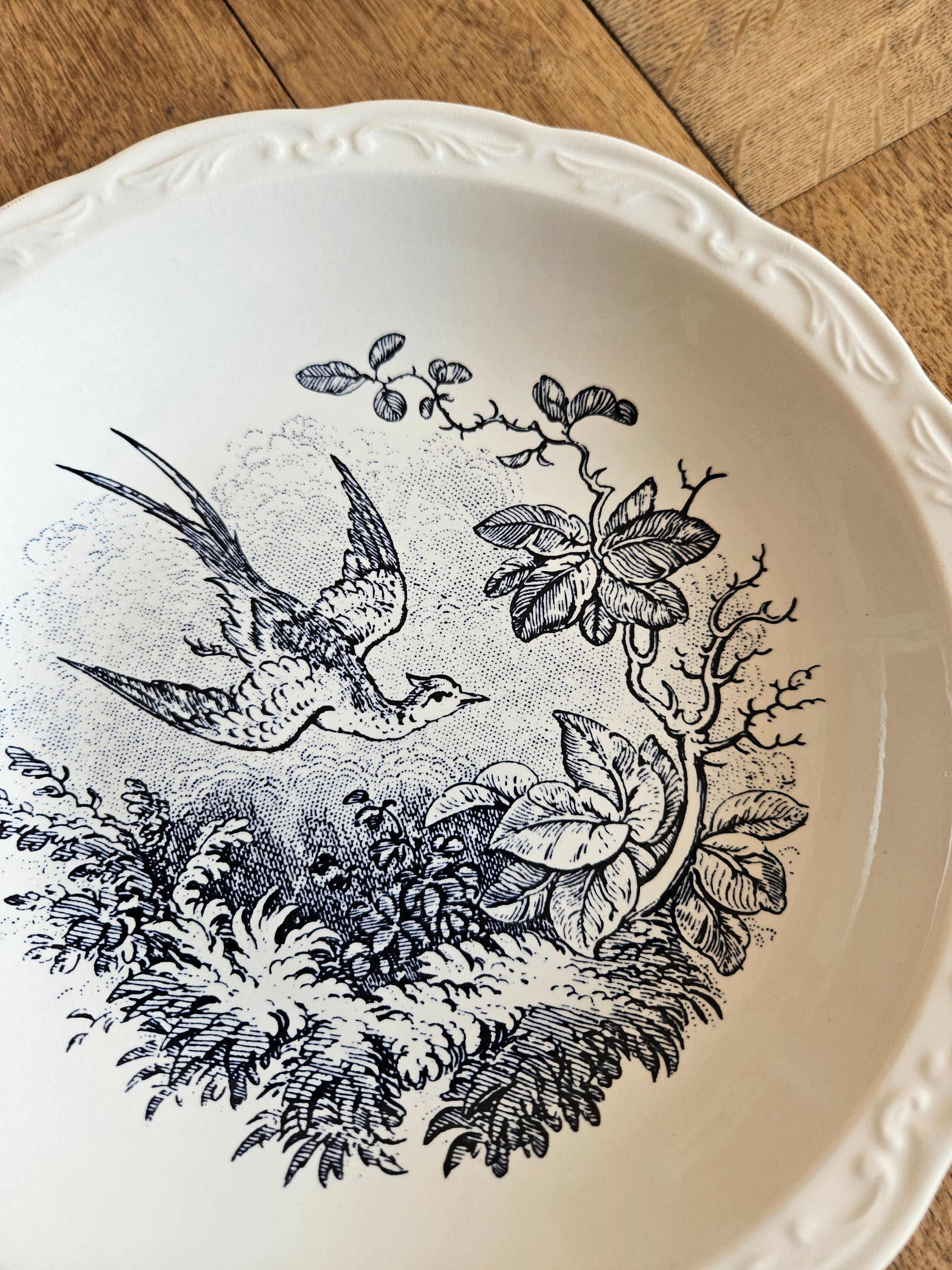 Décor d’assiette creuse vintage Digoin, Colvert