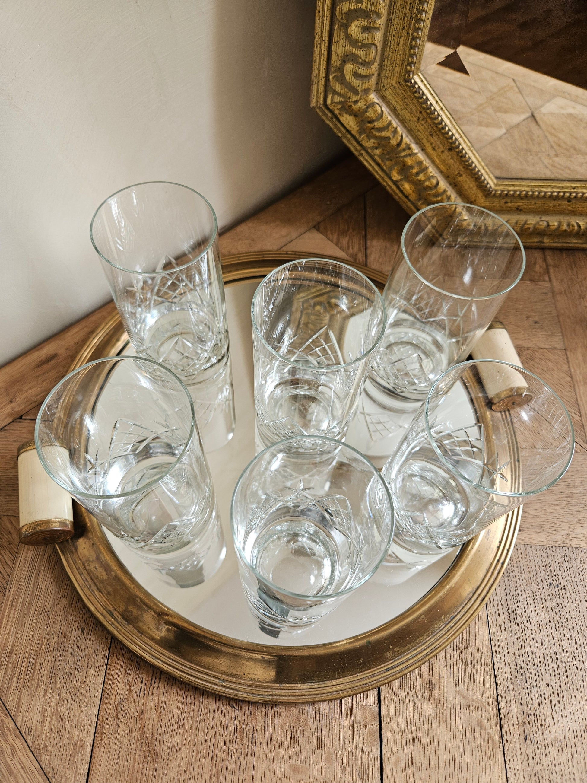 Lot de 6 verres à orangeade en cristal