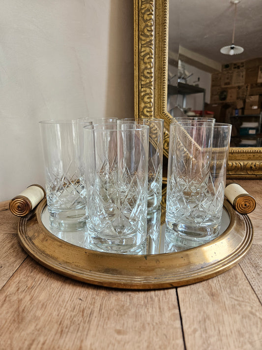 Lot de 6 verres à orangeade en cristal de Vannes