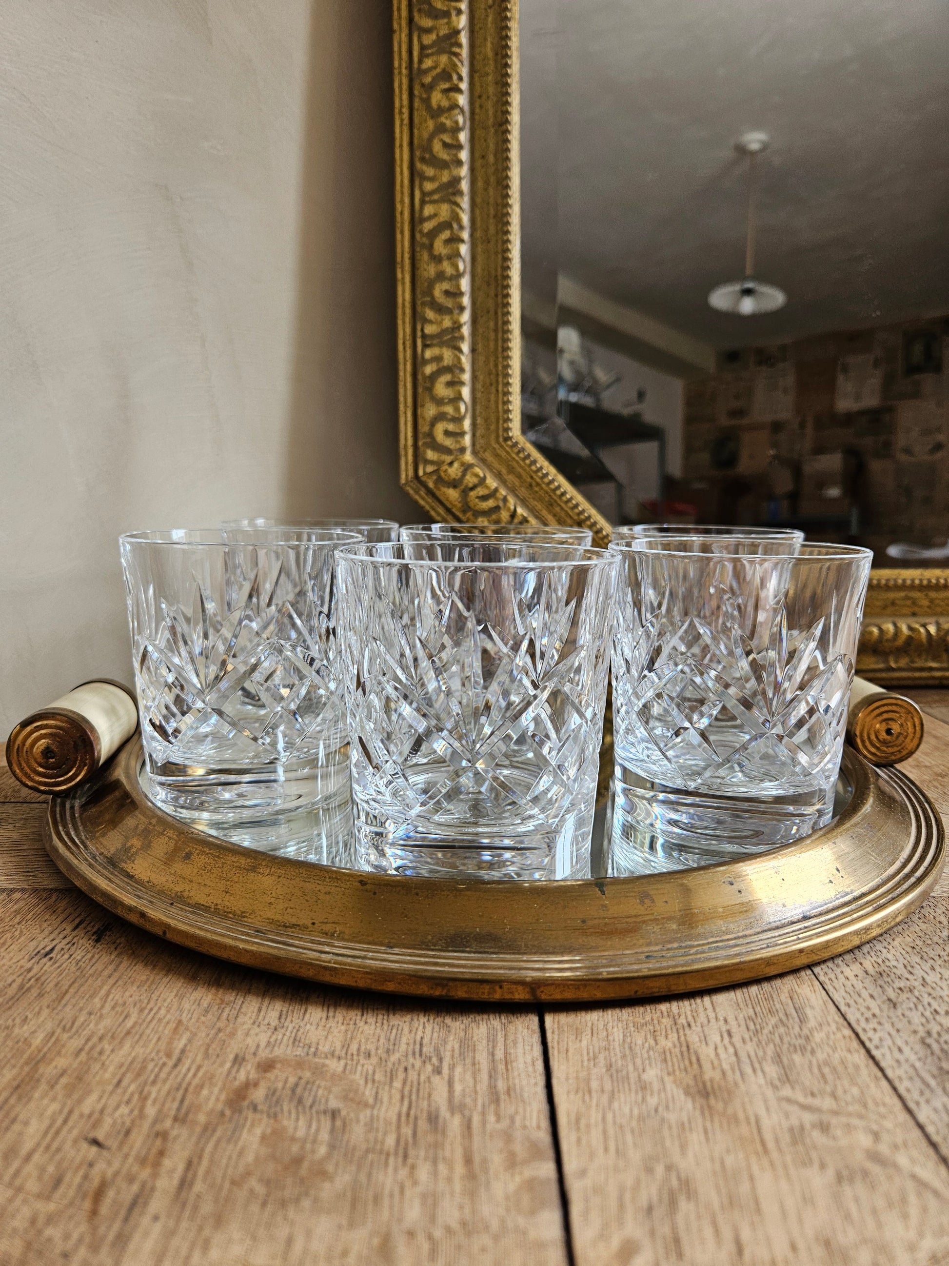 Lot de 6 verres à whisky vintage en cristal de Lorraine Etzel