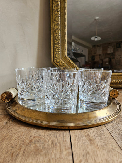 Lot de 6 verres à whisky vintage en cristal de Lorraine Etzel