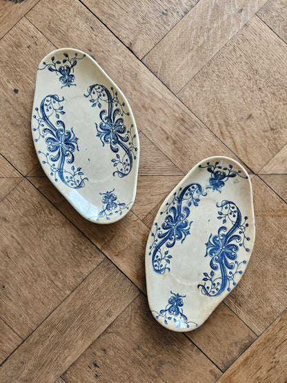 Lot de 2 raviers anciens de la Faïencerie de Lyon, modèle Joconde