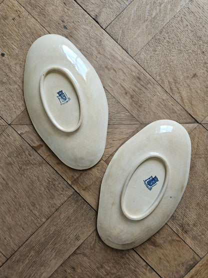 Lot de 2 raviers anciens estampillés Faïencerie de Lyon, Joconde