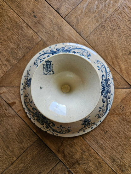 Compotier ancien estampillé Faïencerie de Lyon, Joconde